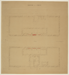 217149 Plattegrond van het beneden-vierkant van de Domtoren te Utrecht, ter hoogte van de doorgang op de begane grond.